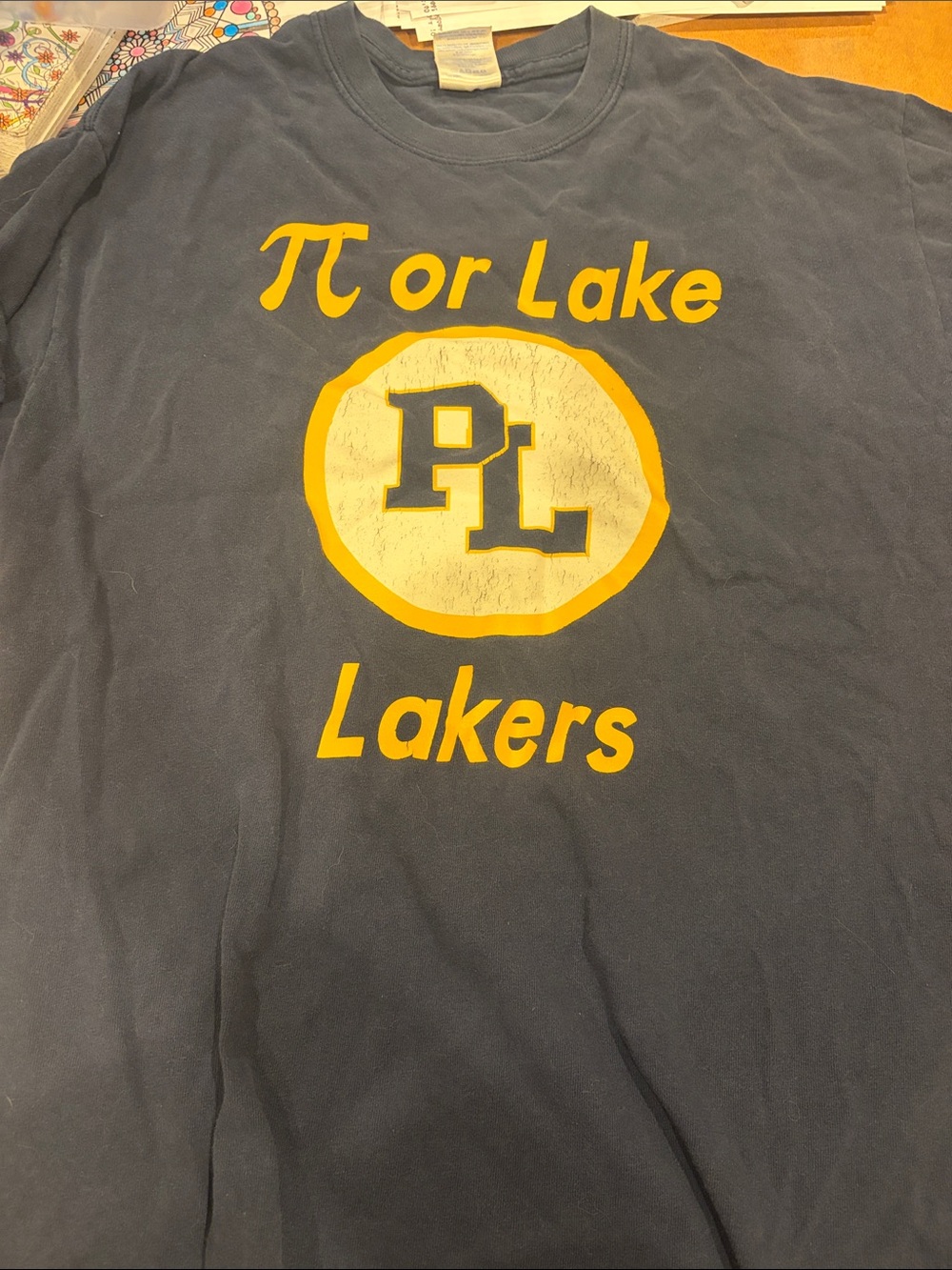 Gildan Navy Kids Tee with Yellow Lakers Graphic